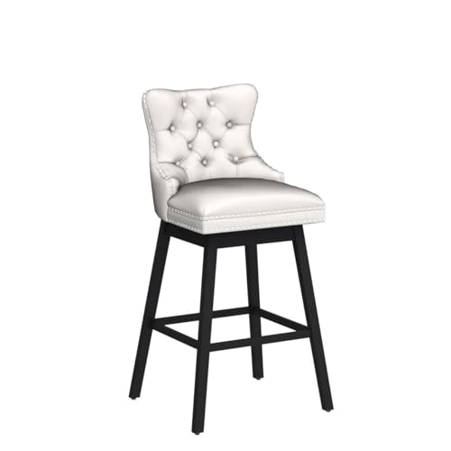 Image of Beige Swivel Bar Stools, Velvet Counter Height Bar Stools Set of 2