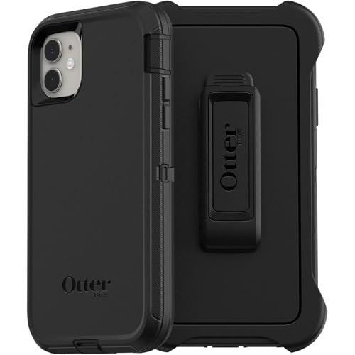 OtterBox iPhone 11 (Only) - Defender Series Screenless Edition Case - Black - Rugged & Durable - with Port Protection - Holster Clip Included - Non-Retail Packaging