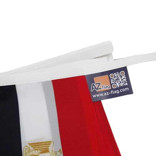 Image of AZ FLAG Egypt 6 meters BUNTING Flag 20 flags 9'' x 6'' - Egyptian STRING flags 15 x 21 cm