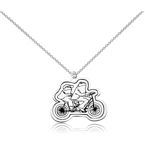 KEYCHIN Funny Frog And Toad Necklace Toad Story Book Lover Gifts Frog And Toad Bike Jewelry (Frog Toad NK-S) Cover