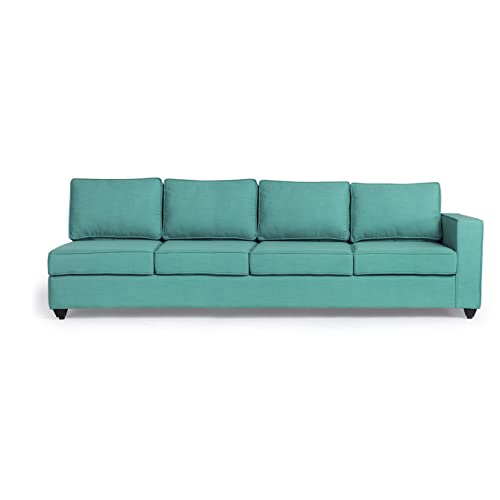 Image of Wakefit Sofa Set | 3 Year Warranty | Sofa 3 Seater, 3 Seater Sofa for Living Room, Wooden Sofa Set, 4 Seater + Left Aligned, Sofa for Living Room - Napper(Linen Charm : Linen Charm Lagoon)