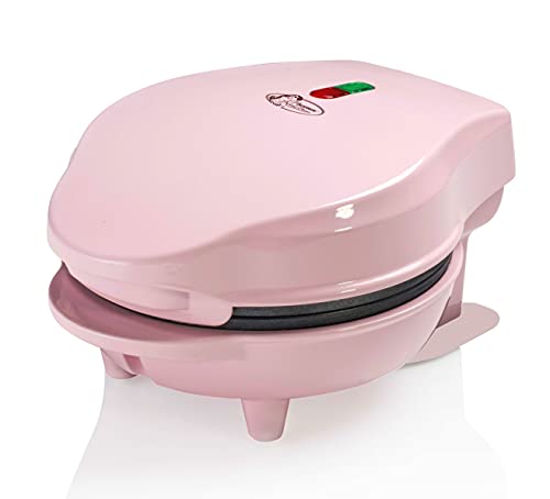 Bestron Waffle Maker, Piastra per waffel mini Ø10 cm, piccola macchina per waffel con rivestimento antiaderente, per compleanni di bambini, feste di famiglia, Pasqua o Natale, 550 watt, colore: rosa - immagine 4