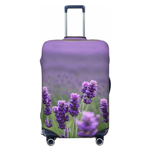 Purple Lavender Colored Flowers Print Luggage Suitcase Cover Protector Luggage Washable Covers With Concealed Zipper