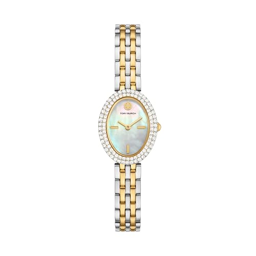 Tory Burch Womens Oval Two Tone Bracelet Watch (Model: TBW6037)