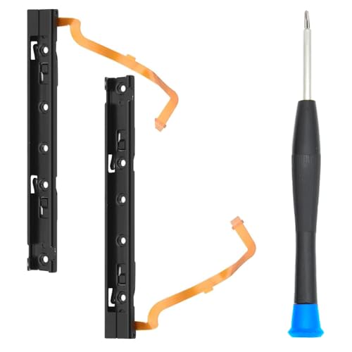 MMOBIEL Soporte de Metal para Carril de Deslizamiento Lado Derecho e Izquierdo 2 pzas. Compatible con la Consola Nintendo Switch. Incluye Destornillador de Tres Puntas