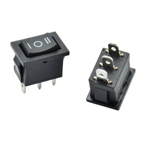 5PCS/lot 21 * 15 * 21mm Black SPDT On/Off/On AC 6A/250V 10A/125V 3 Pin Boat Rocker Switch Third Gear 3 Position