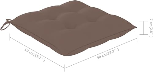 Miniatura 6 de Cojines de asiento para porche, cojines de tatami para tumbona, 4 piezas, color gris pardo de 19.7 x 19.7 x 2.8 pulgadas, cojines de tela para