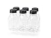 (6) 8 oz. Clear Food Grade Square Plastic Juice Bottles with Black Tamper Evident Caps 6/pack