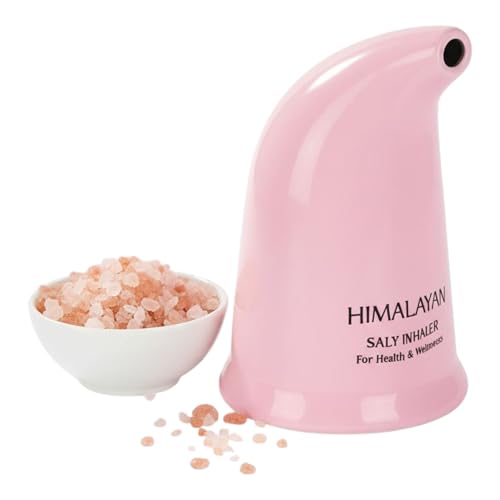 Himalayan Natural Salt Inhaler Pink Ceramic Salt Pipe with Granular Salt for Wellness & Relaxation