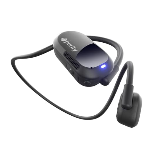 Purity Air Open Ear Headphones - True Air Conduction Wireless Bluetooth Open Ear Earbuds with Dual Mic for iPhone/Android - Secured Long Wearing Comfort, Sports Sweat Resistant (Black/Black)