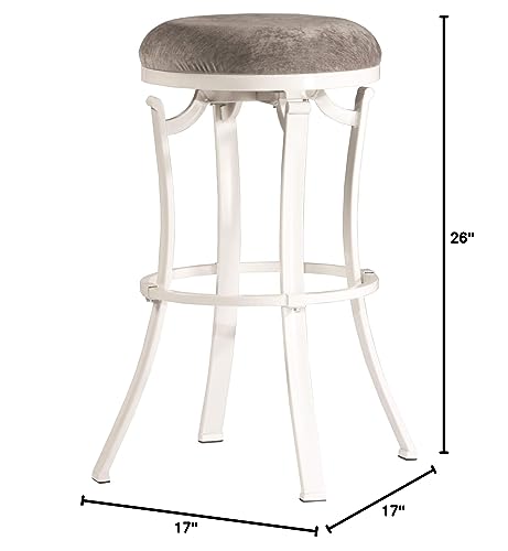 Hillsdale Kelford Backless Swivel Stool, Counter, White/Gray - Image 3