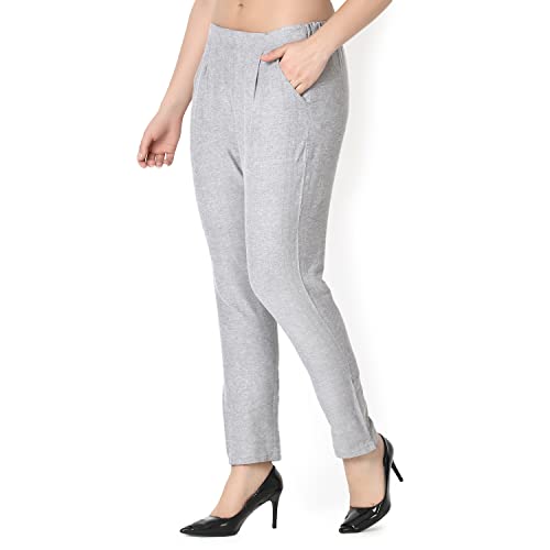 Image of GRECIILOOKS Women's Joggers - Soft High Waist Straight Fit Pants | Comfortable Cotton Blend Trousers Travel