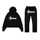 Generisch Jogginganzug Trainingsanzug Damen Sportanzug Hoodie Sporthose Unisex NOFS 2 Piece Anzug Tracksuit Kapuzenpullover Jogginghose Sweatshirt Casual Hoodie Hos