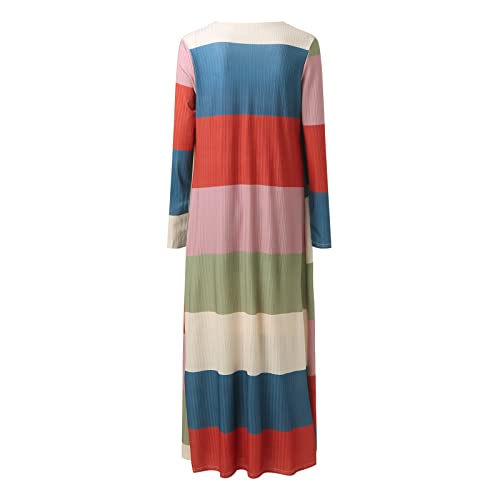 Fall Winter Women Fashion Casual Temperament Color Matching Print Coat And Long Skirt Two Piece Dress Set Woman Work Suit Set (Orange, Xl) #TOP3