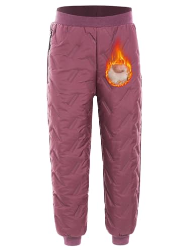 Unisex Kids Thermal Skiing Snow Pants Waistband Jogger Pants with Zip-up Pockets Toddler Sweatpants