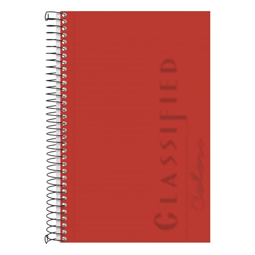 Tops Classified Business Notebook, 5.5 x 8.5-Inch, College Rule, 100 Sheets per Book, Ruby Plastic Cover (73505)