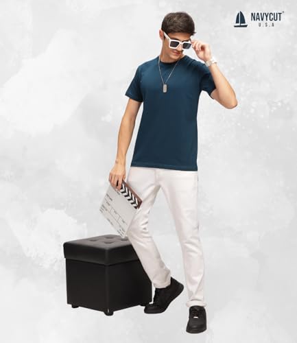 Image of Men T Shirt Cotton Round Neck | Solid Cotton Tee Half Sleeve | Breathable Casual T Shirt for Men | Stylish Round Neck Casual Wear | 12 Colors
