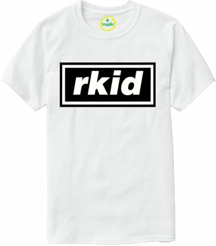 Image of T-Shirt Rkid Inspired by Liam Oasis Gallagher Mens Noel r Kid Retro Britpop Crew Neck (UK, Alpha, One Size, 12-13 Years, White)