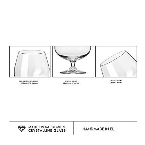 Krosno Brandy Cognac Snifter Glasses | Set Of 6 | 16.2 Oz | Balance Collection | Perfect For Home, Restaurants And Parties | Dishwasher Safe #TOP7