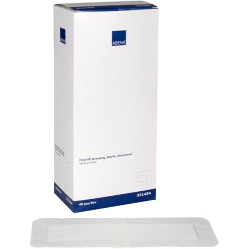 ABENA Apósito Adhesivo Postoperatorio Estéril | Hipoalergénico, Absorbente, Transpirable y Flexible | Sin Látex(10X25 Centímetros, 40.0, unidad)
