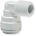 John Guest 1/4" OD x 1/4" NPTF Fixed Elbow Quick Connect (White Polypropylene) PP480822W
