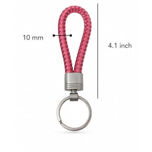 Image of THE MEN THING - Premium Stainless Steel Keychain for Men & Boys (CRIMSON LOOP BRAIDED - RED)