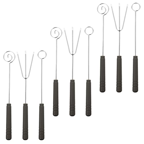 Kichvoe 9pcs Fondue Fork for Chocolate and Cheese Dipping Includes Three Pronged Spiral and Forks for Parties Bbq and Camping