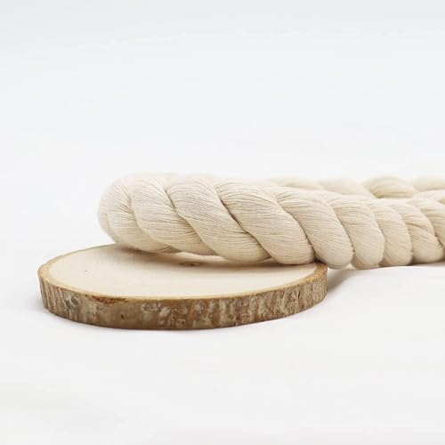 100% Cotton Rope (1 inch x 48 feet) Natural Thick Twisted for Crafts, Sports, Home Decor, Wedding