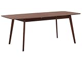 tavolo noce nazionale massello Facile da pulire Beliani Tavolo da pranzo cucina impiallacciato allungabile 120/150 x 75 cm Noce scuro