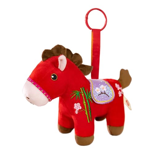 Genérico Caballo de Año Nuevo Chino - Artículos De Colección Lindos Dulces Y Portátiles - Cabello de Peluche para Coches Bolsas Escaparate Casa Escuela Oficinas Cafés Librerías Sofás Estantes Estantes