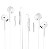2 Pack Cuffie con Filo,3.5mm Plug Cuffiette In-Ear Stereo con Microfono e Controllo, Auric...