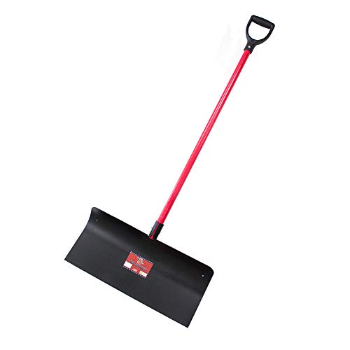 Bully Tools 92817 24" Steel Snow Pusher with Fiberglass D-Grip Handle #1