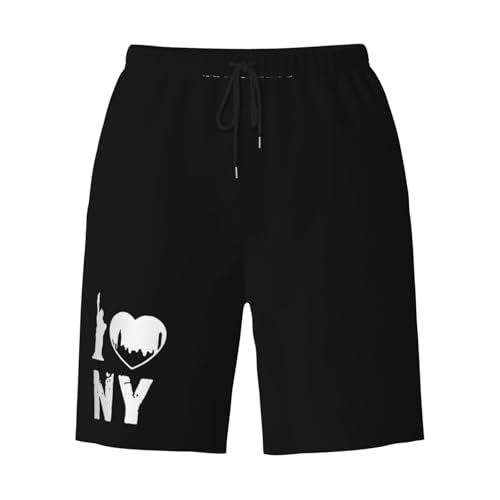 I Love New York Men's Quick-Dry Board Shorts 7" - Swim Trunks Summer Hawaii Beach2