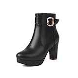 【Taille】 Bottines à talons hauts classiques pour femmes Hauteur du talon 8,5 cm (3,35 pouces), hauteur du tube : 12 cm (4,72 pouces), circonférence du tube : 25 cm (9,84 pouces). Choisissez la taille qui vous convient selon notre tableau des tailles !