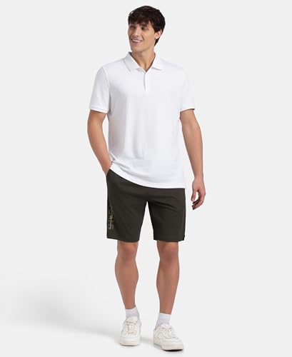 Image of Jockey AM12 Men's Super Combed Cotton Straight Fit Solid Shorts with Side Pockets