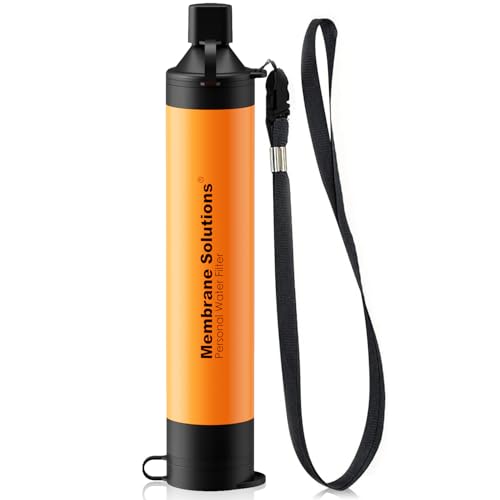 Image of Membrane Solutions Personal Water Filter Straw S1 | NSF /ANSI 42 372 401 Certified, 1320 Gal Capacity, 0.1 Micron, Fits 28mm Bottle, BPA-Free, Survival Emergency Hiking Camping