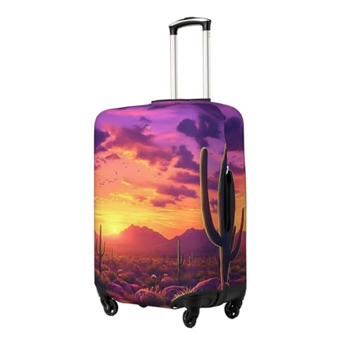 Sunset Cactus Elastic Travel Luggage Cover, Washable Spandex Suitcase Protector, Anti-Scratch Fits 18-32 Inch2