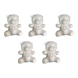 SOIMISS 5 Pièces Styromousse Teddy Ours 12Cm Polystyrène Blanc Blanc Lisse Mousse Boule Modélisation Animal Sculpture Ornement pour Arrangement Floral Cadeau De Mariage Décor