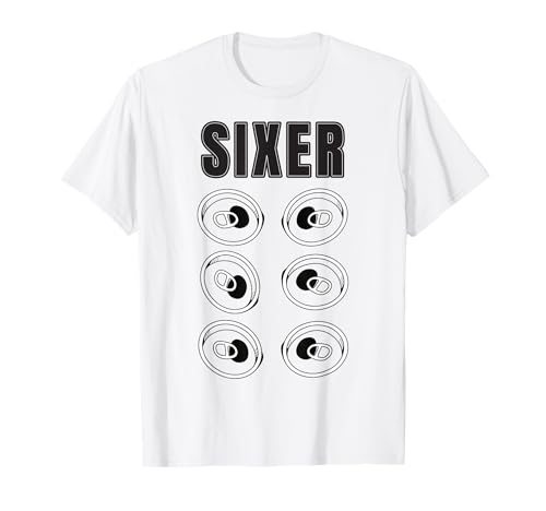 Six Pack birra Sixer divertente pancia da birra Maglietta