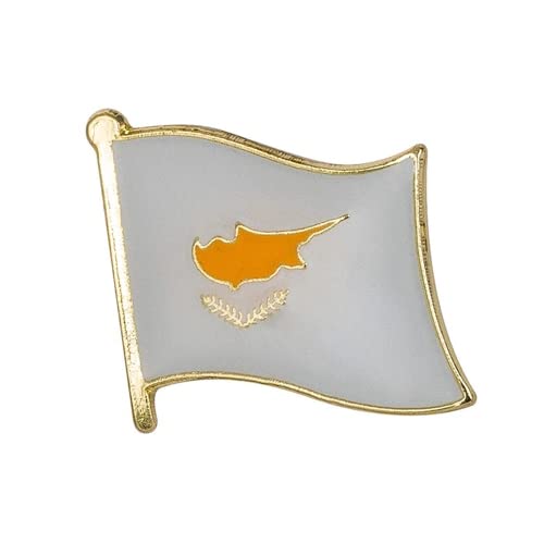 Panda Loco Pins Cyprus Cypriot Country Flag Lapel Enamel Pin Badge, Multi, One Size