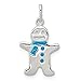 Diamond2Deal - Colgante de plata de ley 925 con esmalte pulido y muñeco de nieve
