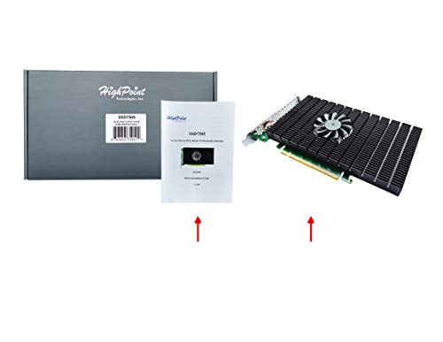Highpoint 4-Port M.2 Ssd7505 Pcie Gen3/Gen4 Nvme Bootable Raid Controller For Windows & Linux Systems #TOP6