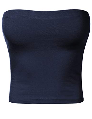 Image of Women's Shapewear Tube Tops Strapless Ruched Built-in Shelf Bra Casual