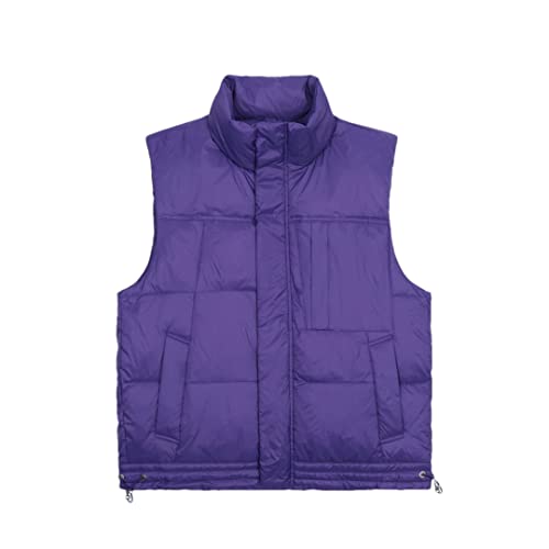 Veste en duvet rétro homme col montant isolant coton uni violet