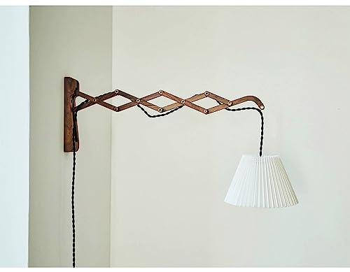 千飾 ブラケットライト 壁掛け照明 北欧 木製 E26口金 伸ばしたり縮めたりできる ウォールライト ウォールランプ レトロ 照明器具 インテリア 照明器具 階段 廊下 寝室