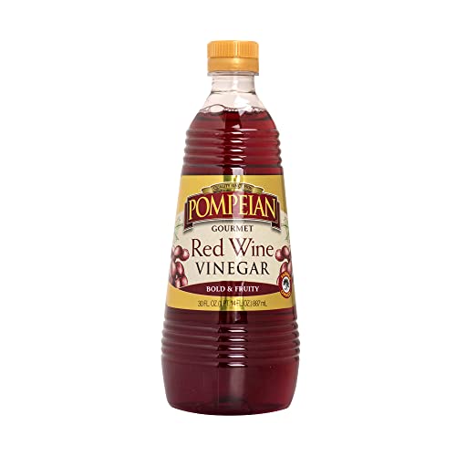 Pompeian Gourmet Red Wine Vinegar, Perfect for Salad Dressings, Marinades & Sauces, Naturally Gluten Free, 30 Ounce