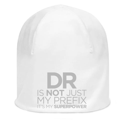 Bonnet doctor blanc unisexe calot médical extensible en coton fin imprimé humour pour soignant