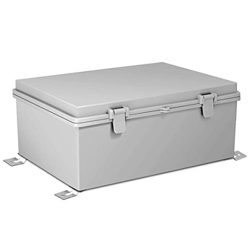 Gratury Junction Box, Hinged Cover IP65 Waterproof Plastic Enclosure for Electrical Project Includes Internal Mounting Panel 390×290×160mm (15.3