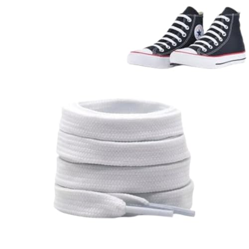 Cadarço Branco Compatível Com Todas Marcas Achatado 100% Poliéster 1.20cm Resistente