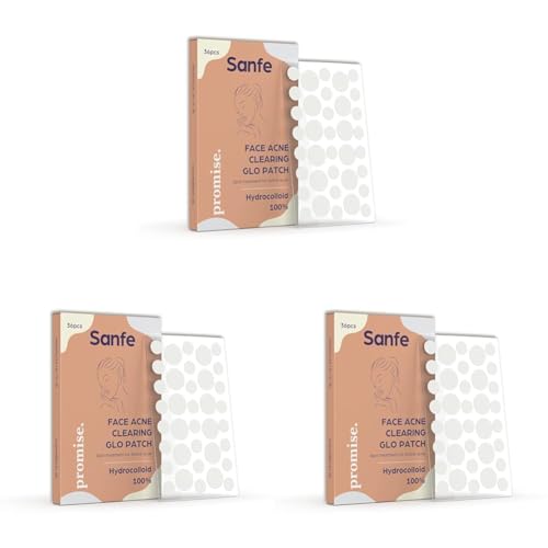 Image of Sanfe Promise Face Acne Pimple Patch - Pack of 108 | Pimple Healing & Spot Clearing Patch | Absorbing Cover |Invisible, Blemish Spot, Hydrocolloid, Skin Treatment